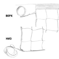 Сетка волейбольная 3,5мм FS№3 тренировочная, нейлон. шнур, верх. лента из ПП, без ниж. ленты, белая