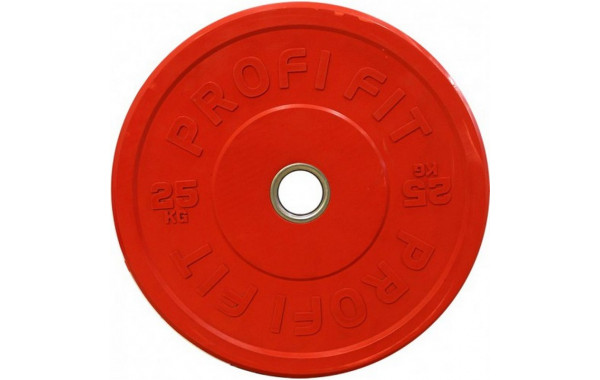 Диск для штанги каучуковый, цветной, d51 25кг Profi-Fit 600_380