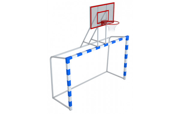 Ворота с баскетбольным щитом из оргстекла для зала Glav 7.102-11 600_380