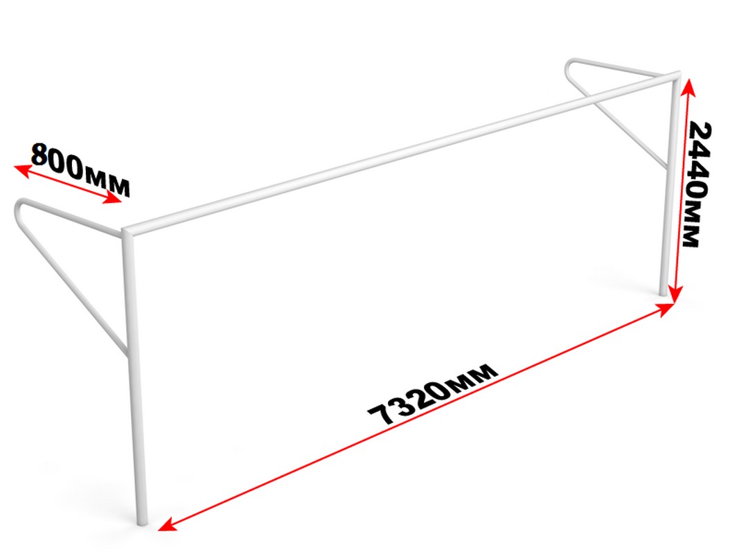 Ворота футбольные стационарные с консолью для натяжения сетки Glav 15.100 (732x244см) шт 1067_800