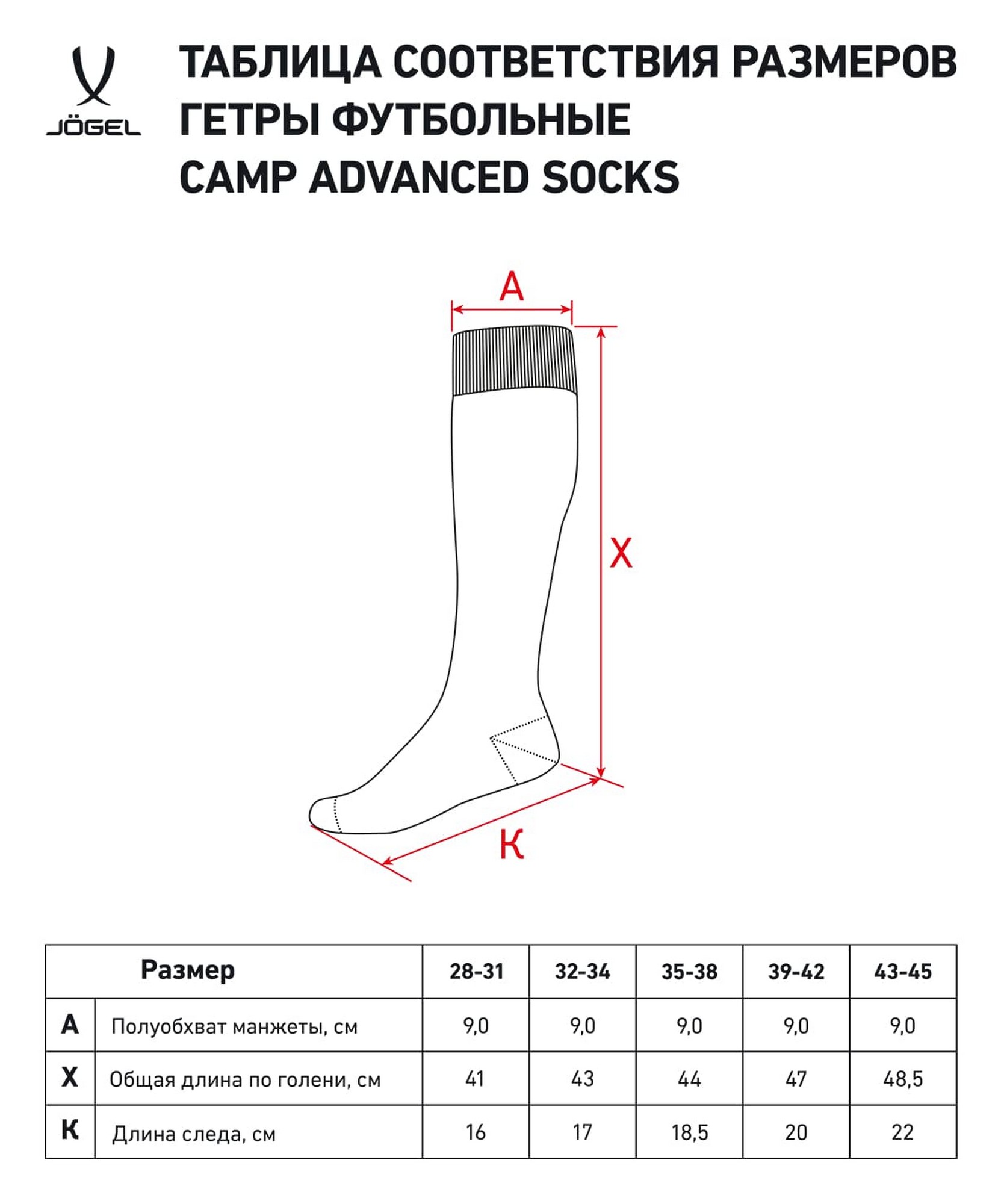 Гетры футбольные Jogel CAMP ADVANCED SOCKS голубой\белый 1663_2000