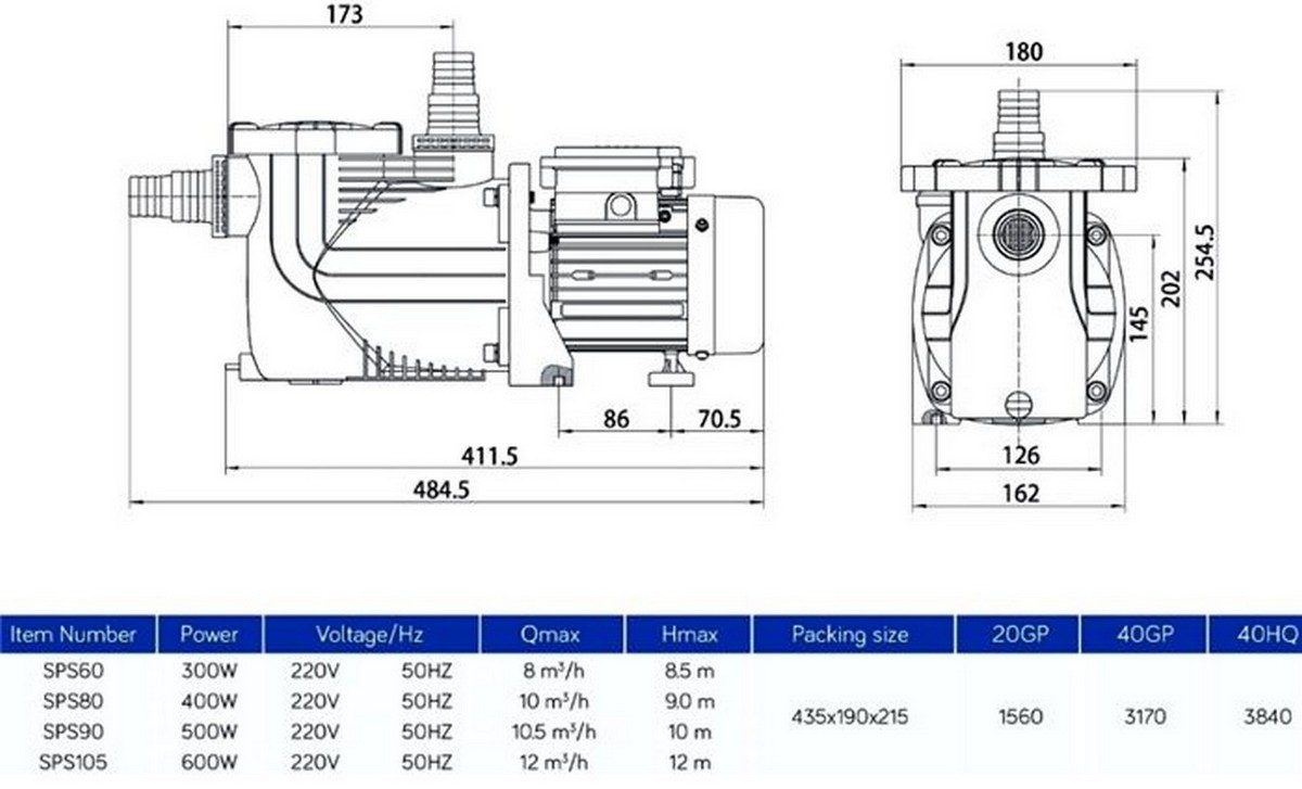 Насос с префильтром Poolmagic SPS 60 5 куб.м/час 1200_727