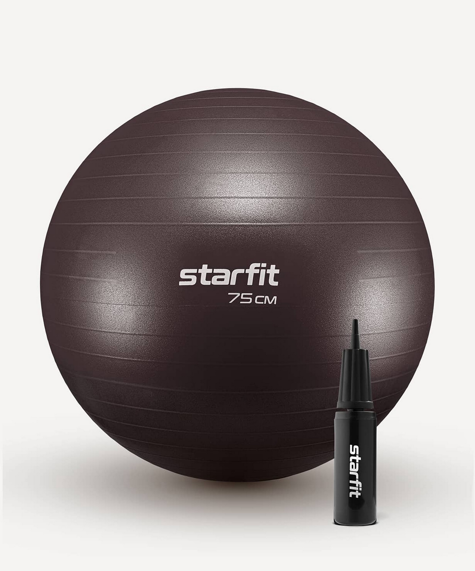 Фитбол d75см Star Fit антивзрыв, 1200 гр, с ручным насосом GB-111 кофейный 1663_2000