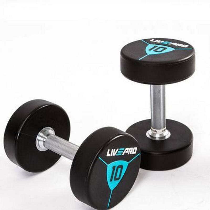 Гантели в уретане 44 кг Live Pro Premium Urethane Dumbbells LP8000-44 800_800