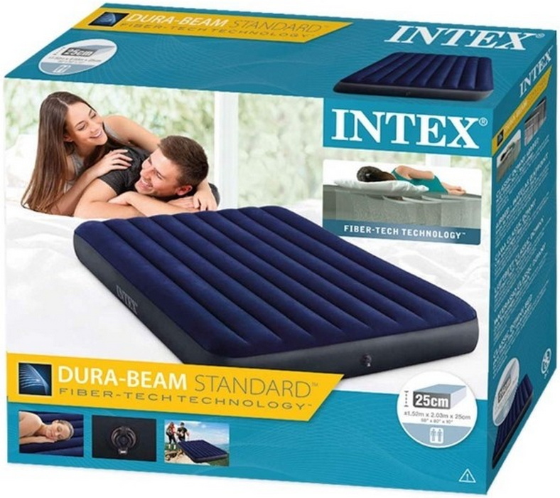 Надувной матрас Intex Classic Downy Airbed Fiber-Tech, 152х203х25см 64759 788_700