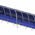 Скамейка для запасных игроков ФСИ на 16 мест, с козырьком 10766 120_120